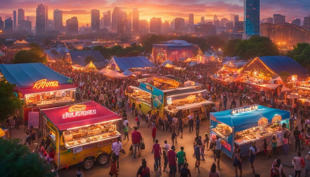 food trucks dans un festival de musique